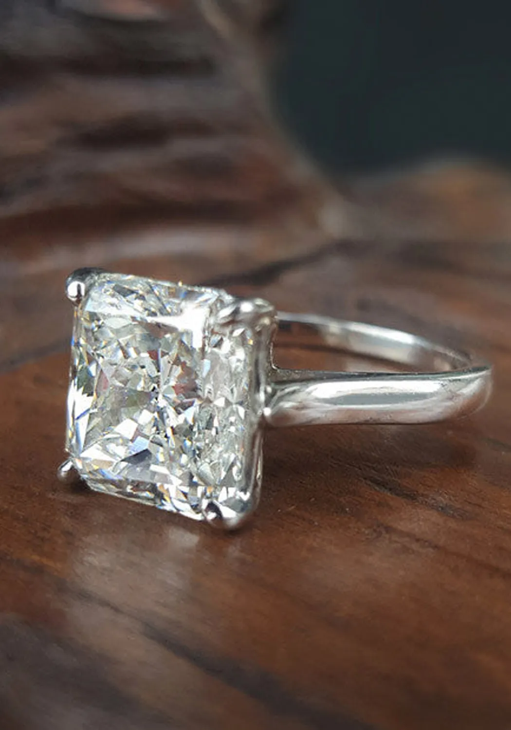 Oster Collection Platinum 5 Carat Solitaire Starburst Diamond Ring