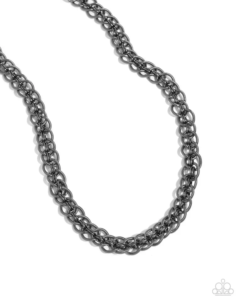 Paparazzi Necklace ~ Coiled Conviction - Black