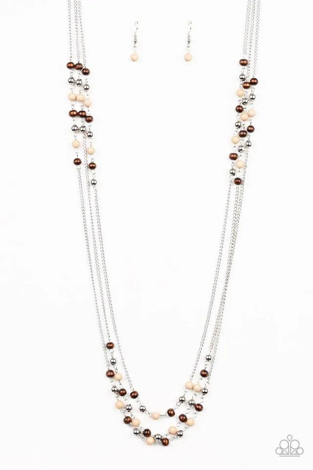 Paparazzi Necklace ~ Seasonal Sensation - Brown