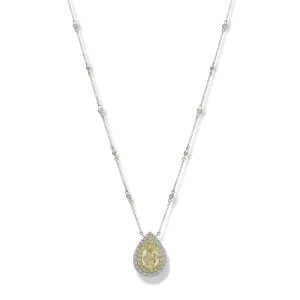 Pear-shape Yellow Diamond Pendant