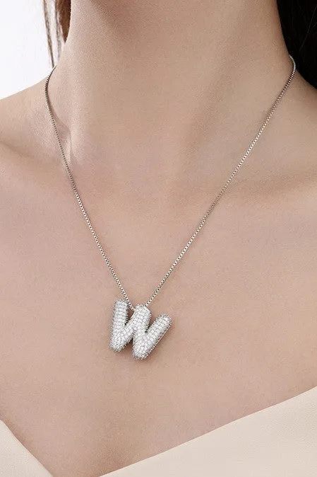 Personalized Bubble Necklace A Silver