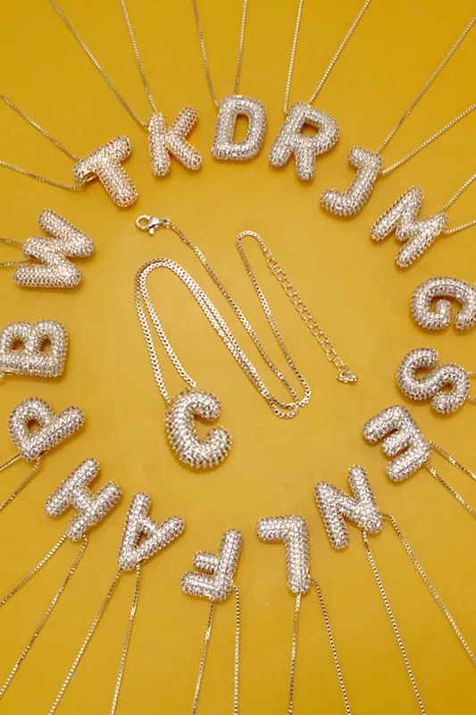 Personalized Bubble Necklace R Gold