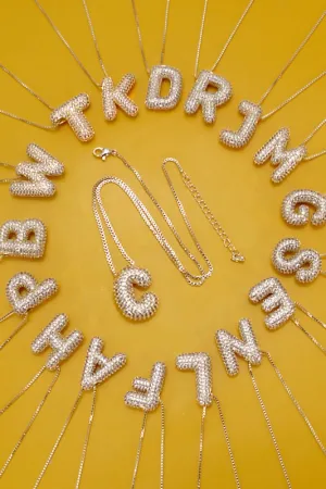 Personalized Bubble Necklace R Gold