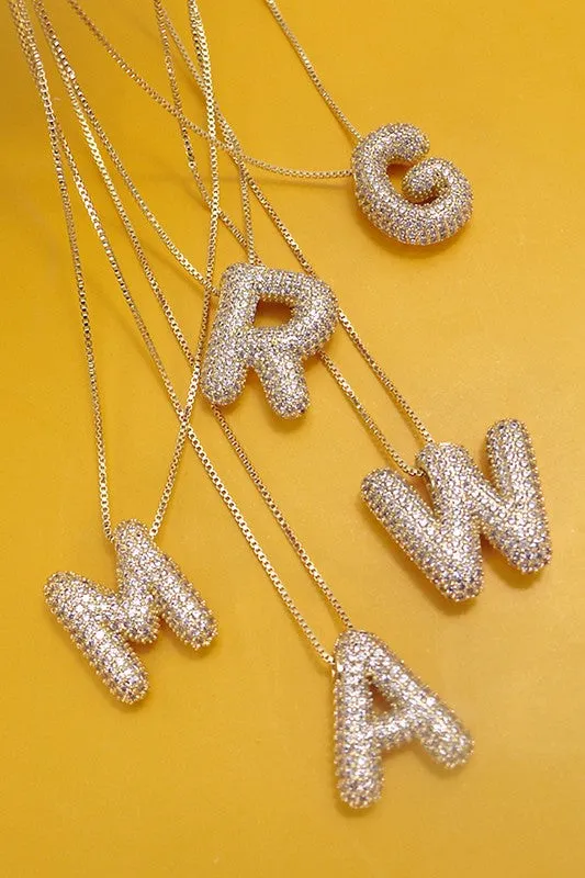 Personalized Bubble Necklace R Gold