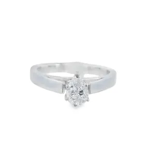 Platinum Pear Diamond 0.53Ct Solitaire Engagement Ring