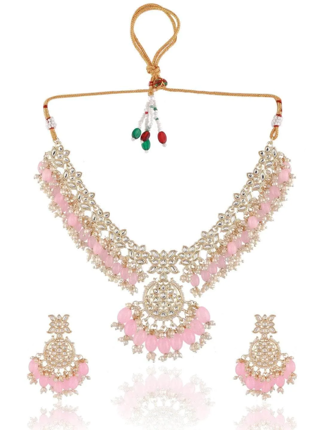 Prestigous Basra Cheed Bead Set Pink