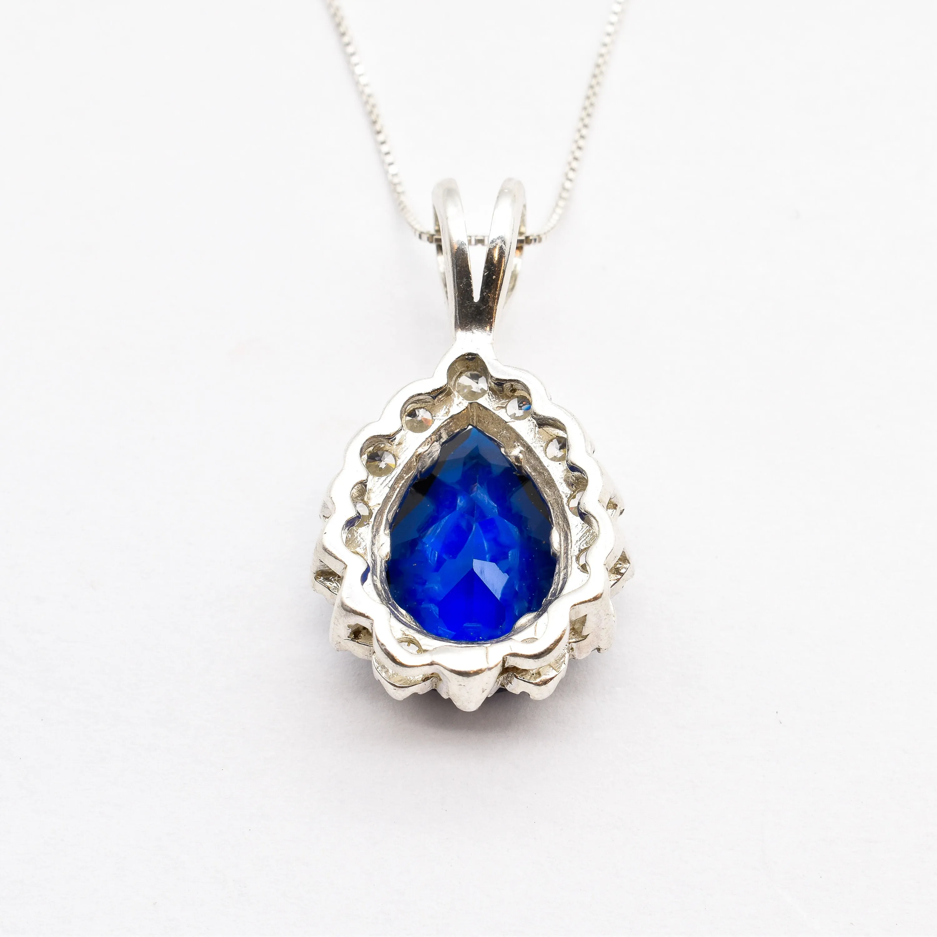 Princess Diana Necklace - Blue Sapphire Pendant - Blue Bridal Necklace