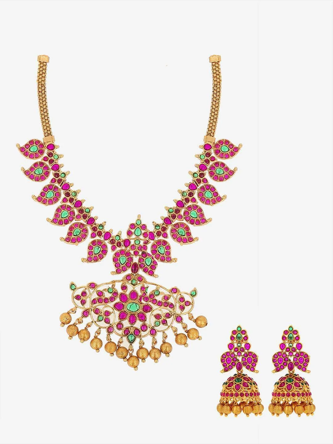 Real Kemp Studded Mango Necklace Set