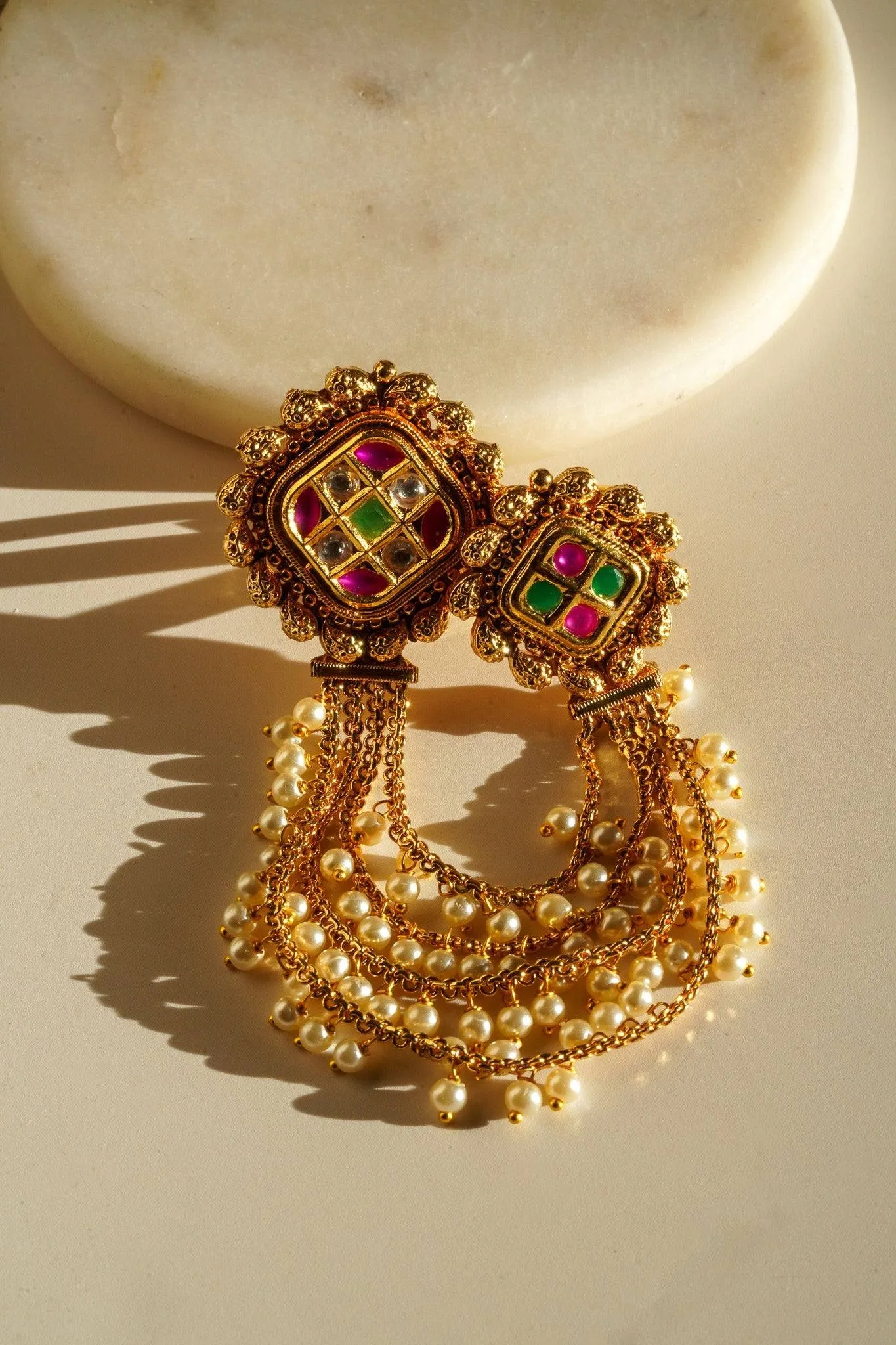 Renu- Chain Linked Double Kundan Ring