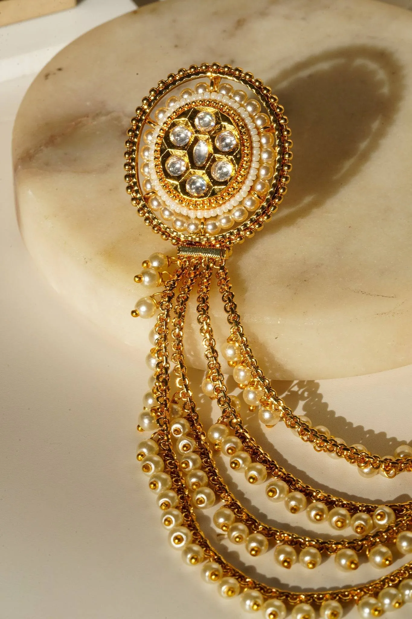 Renu- Chain Linked Double Kundan Ring