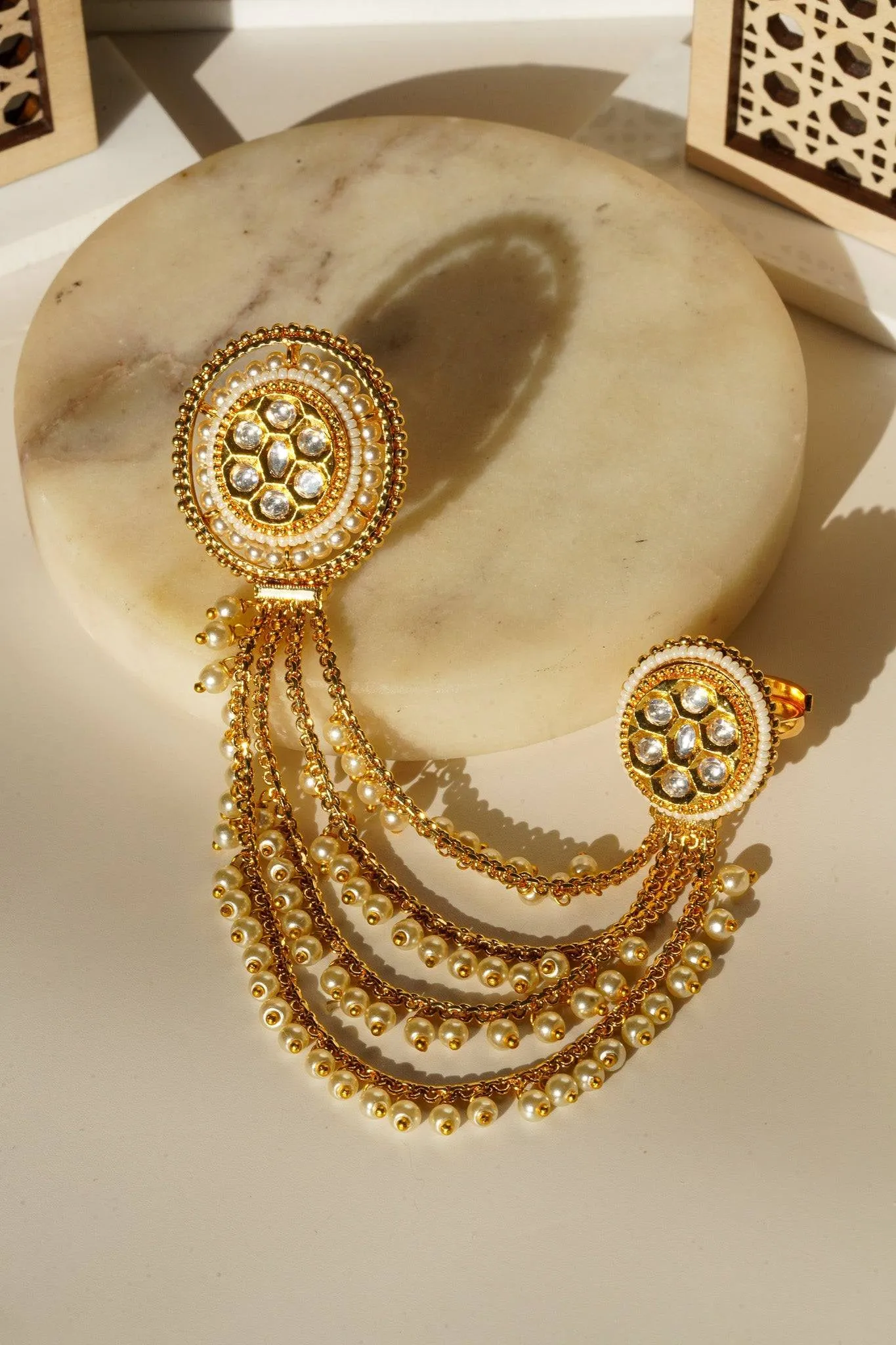 Renu- Chain Linked Double Kundan Ring