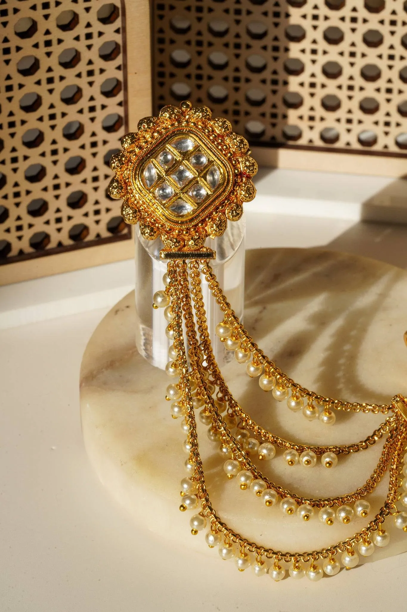 Renu- Chain Linked Double Kundan Ring