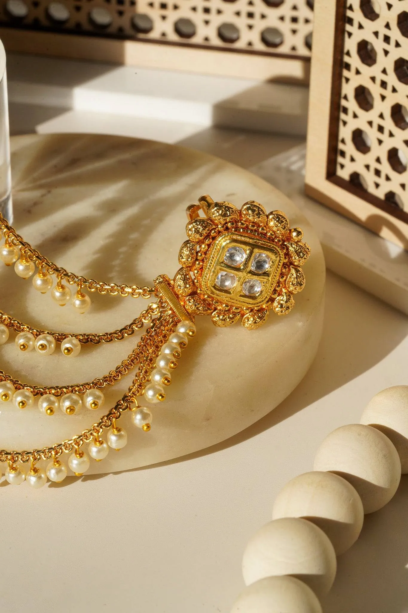 Renu- Chain Linked Double Kundan Ring