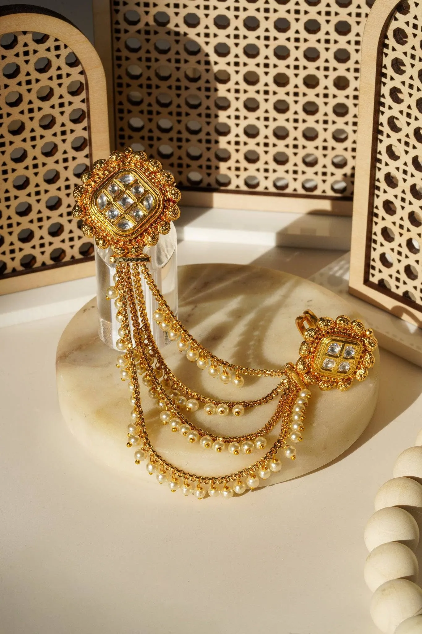 Renu- Chain Linked Double Kundan Ring