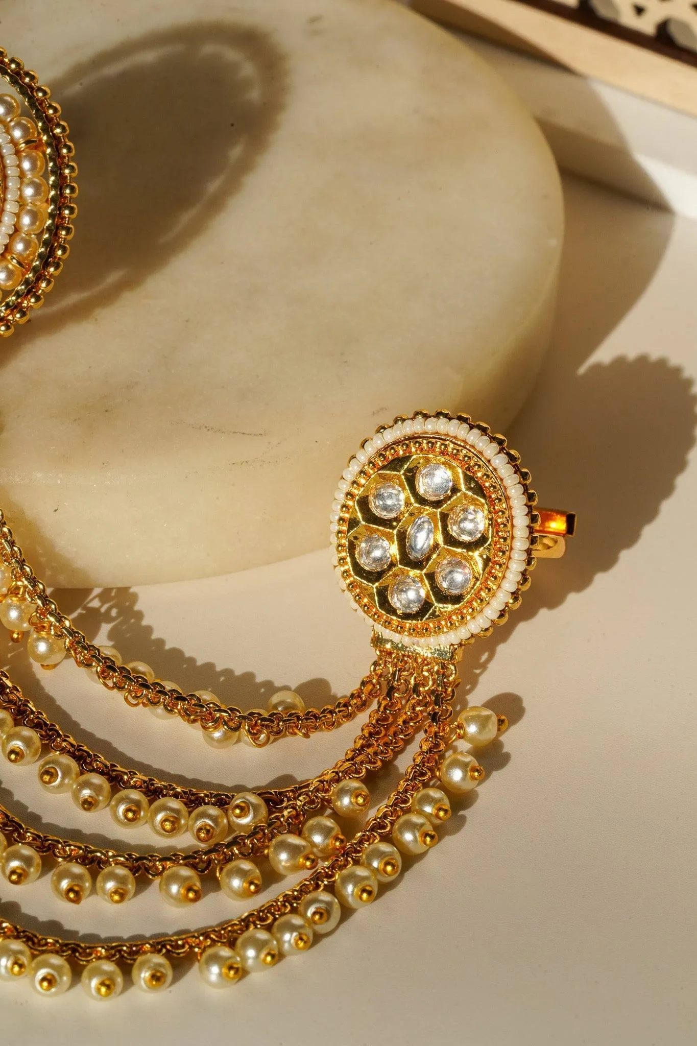 Renu- Chain Linked Double Kundan Ring