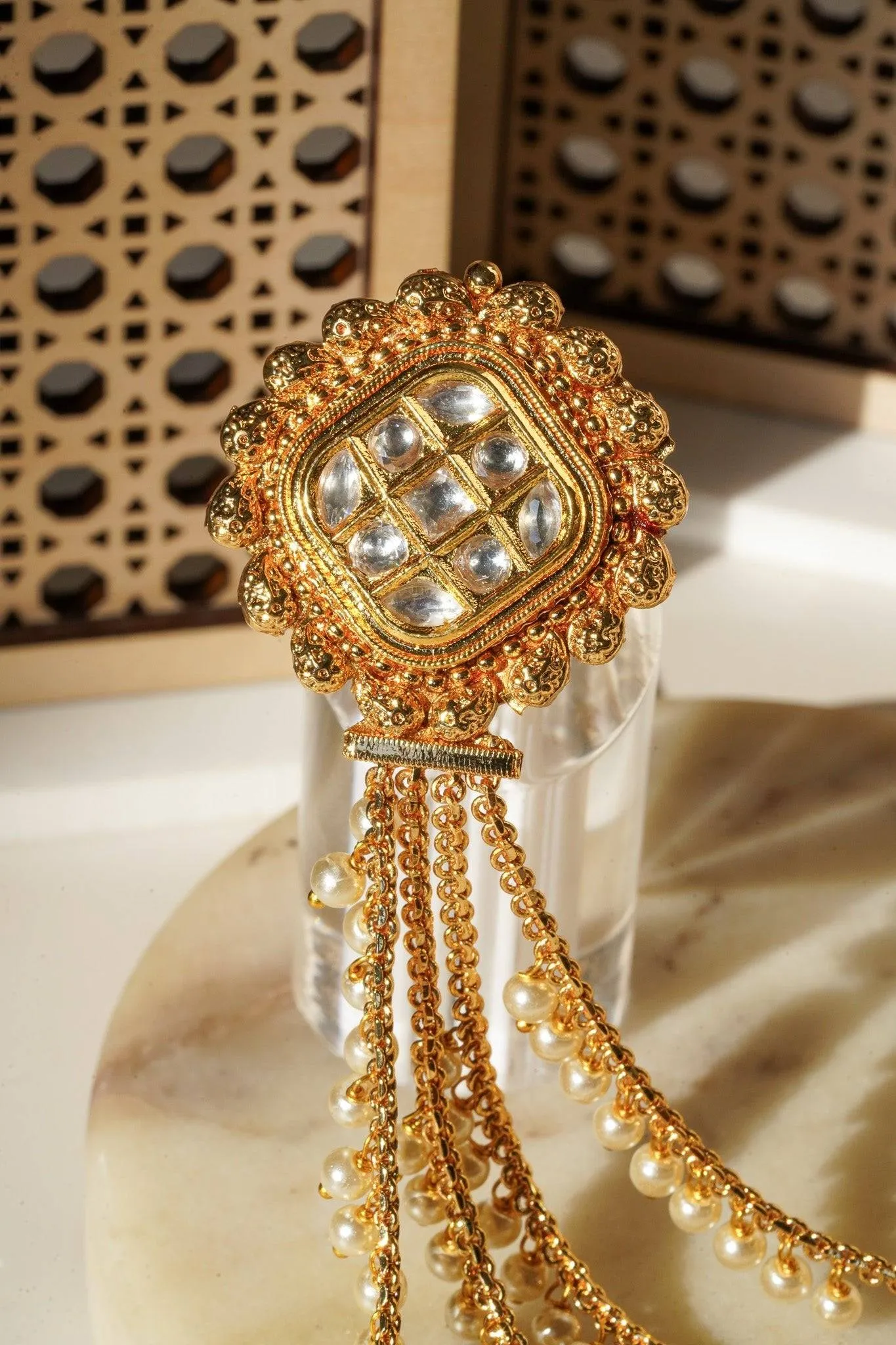 Renu- Chain Linked Double Kundan Ring