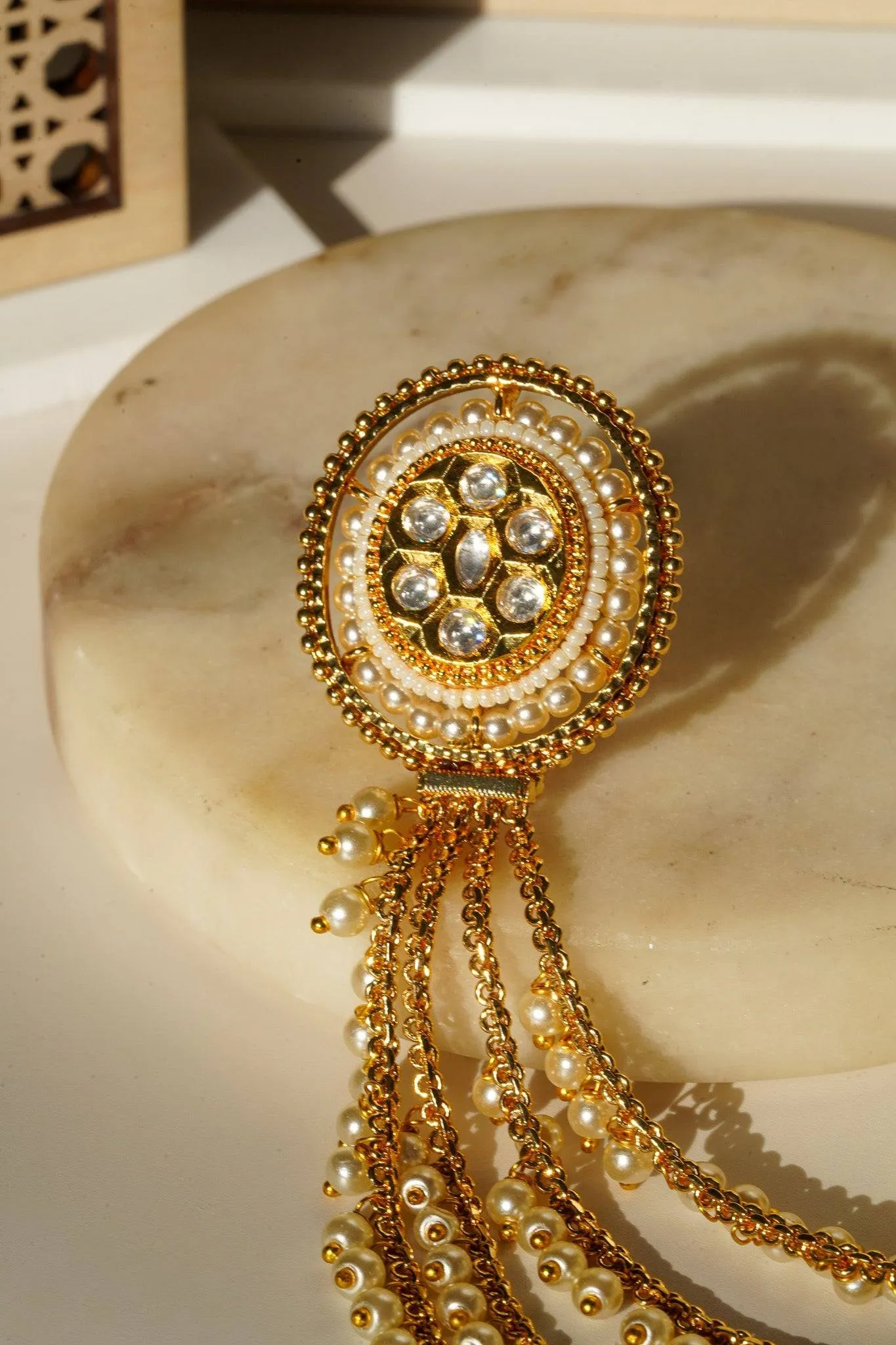 Renu- Chain Linked Double Kundan Ring