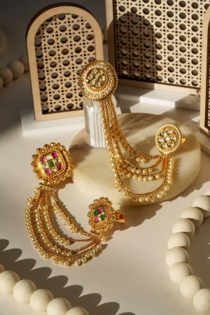 Renu- Chain Linked Double Kundan Ring