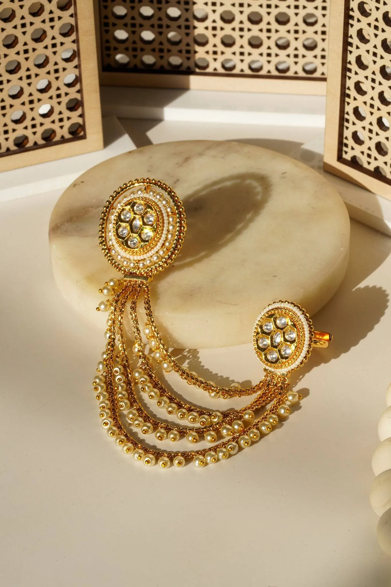 Renu- Chain Linked Double Kundan Ring