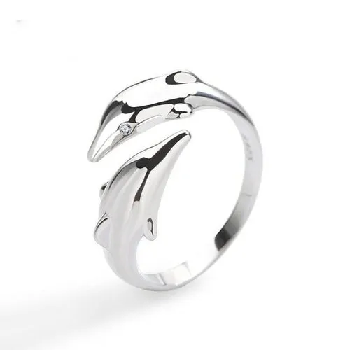 Retro Minimalist Silver Color Open Rings For Women Personality Feather