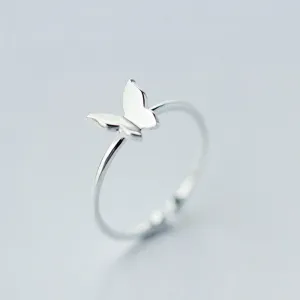 Retro Minimalist Silver Color Open Rings For Women Personality Feather