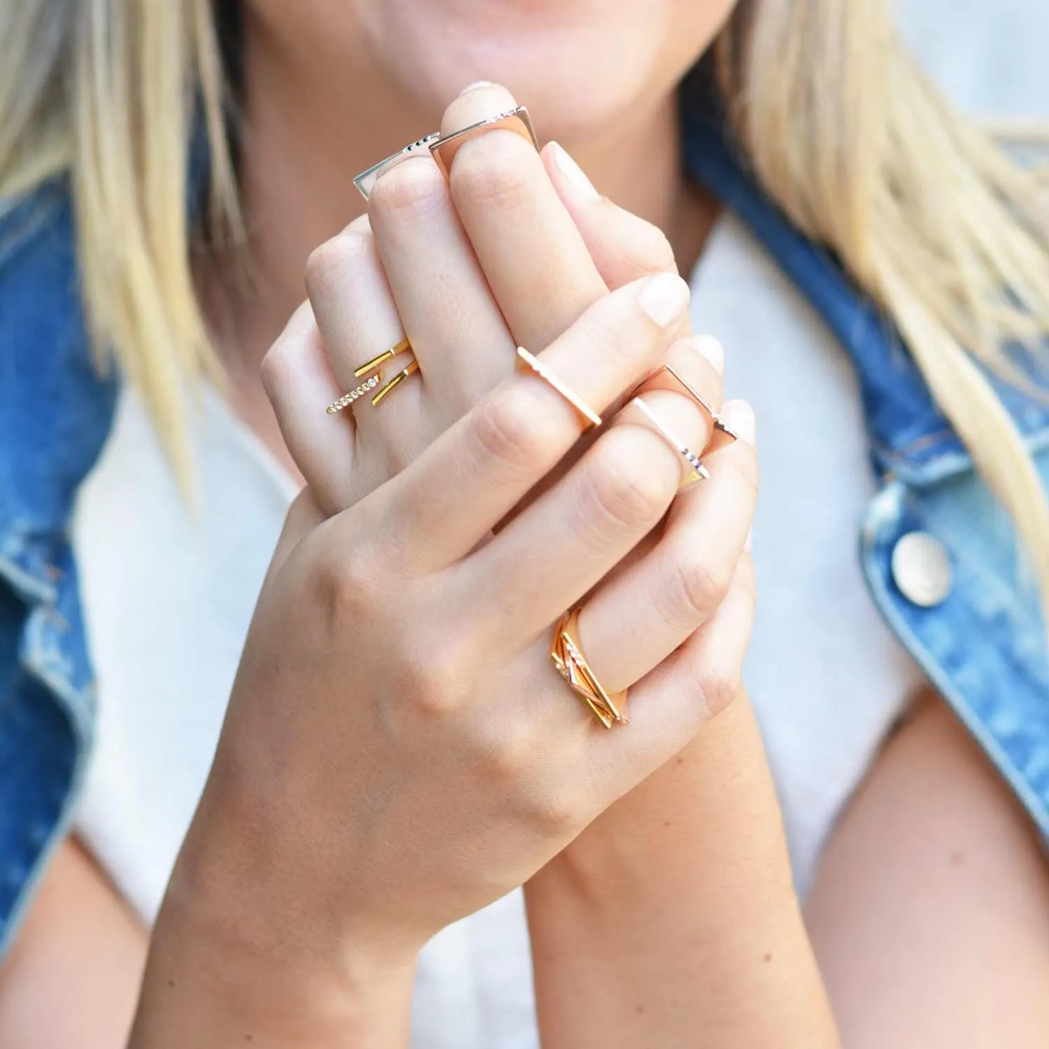 Rose Gold Minerva Bar Stacking Ring