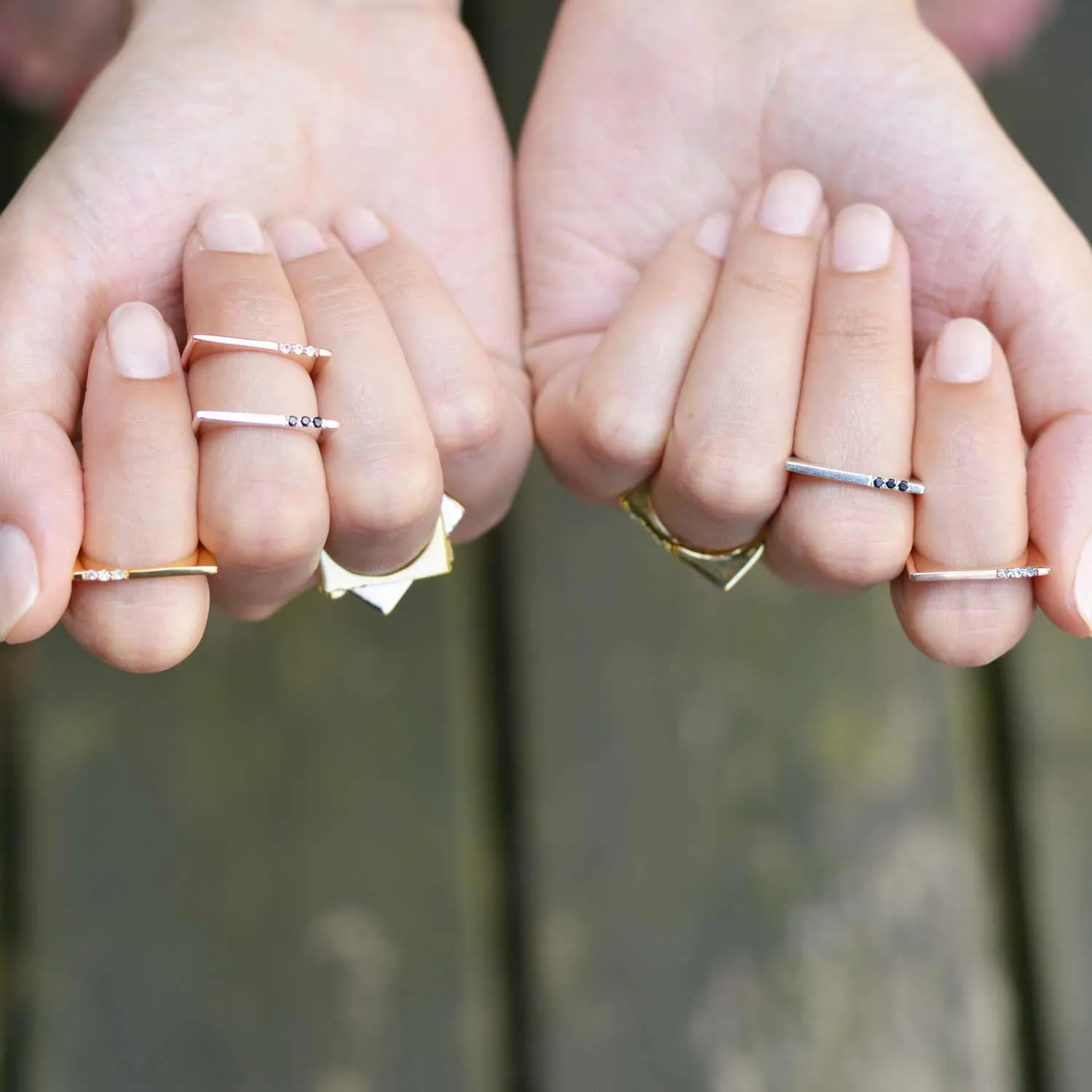 Rose Gold Minerva Bar Stacking Ring