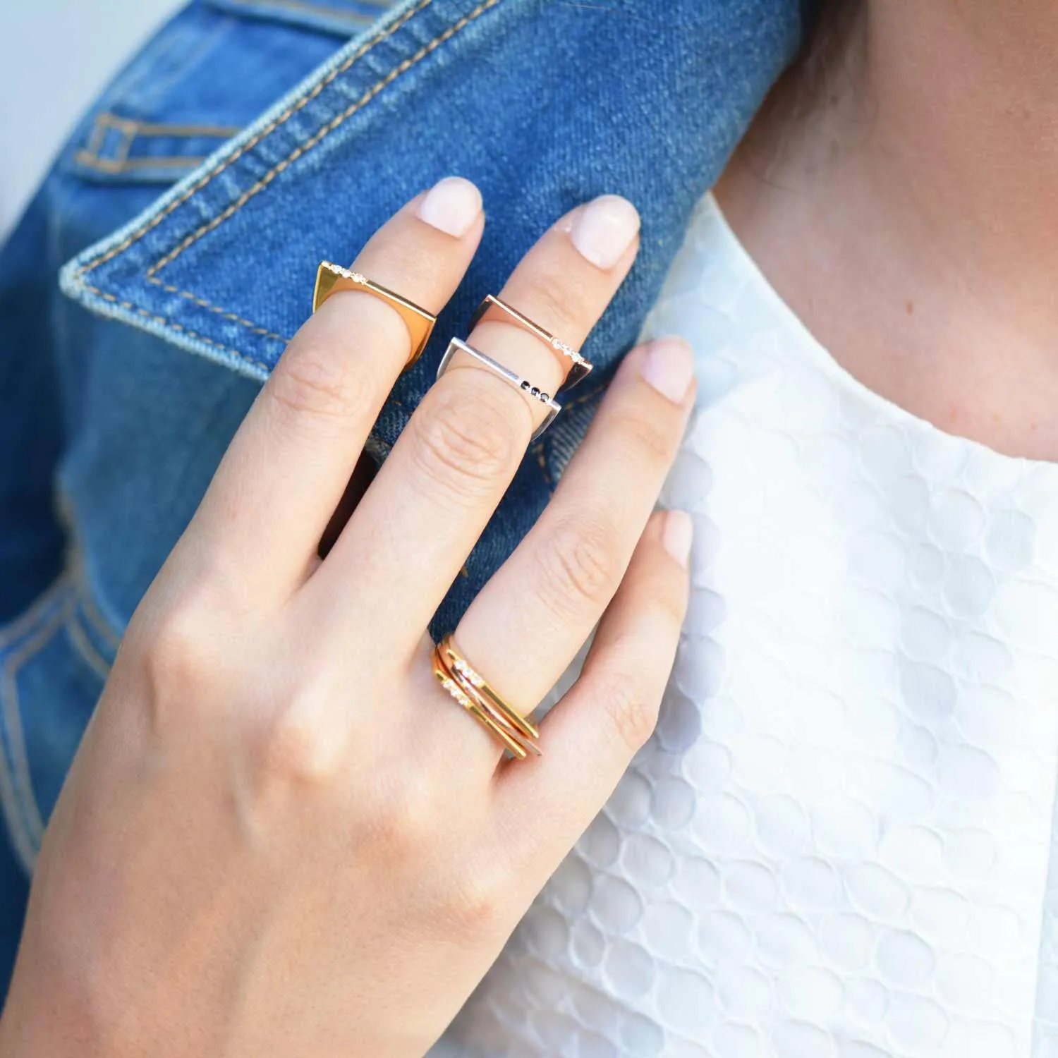 Rose Gold Minerva Bar Stacking Ring