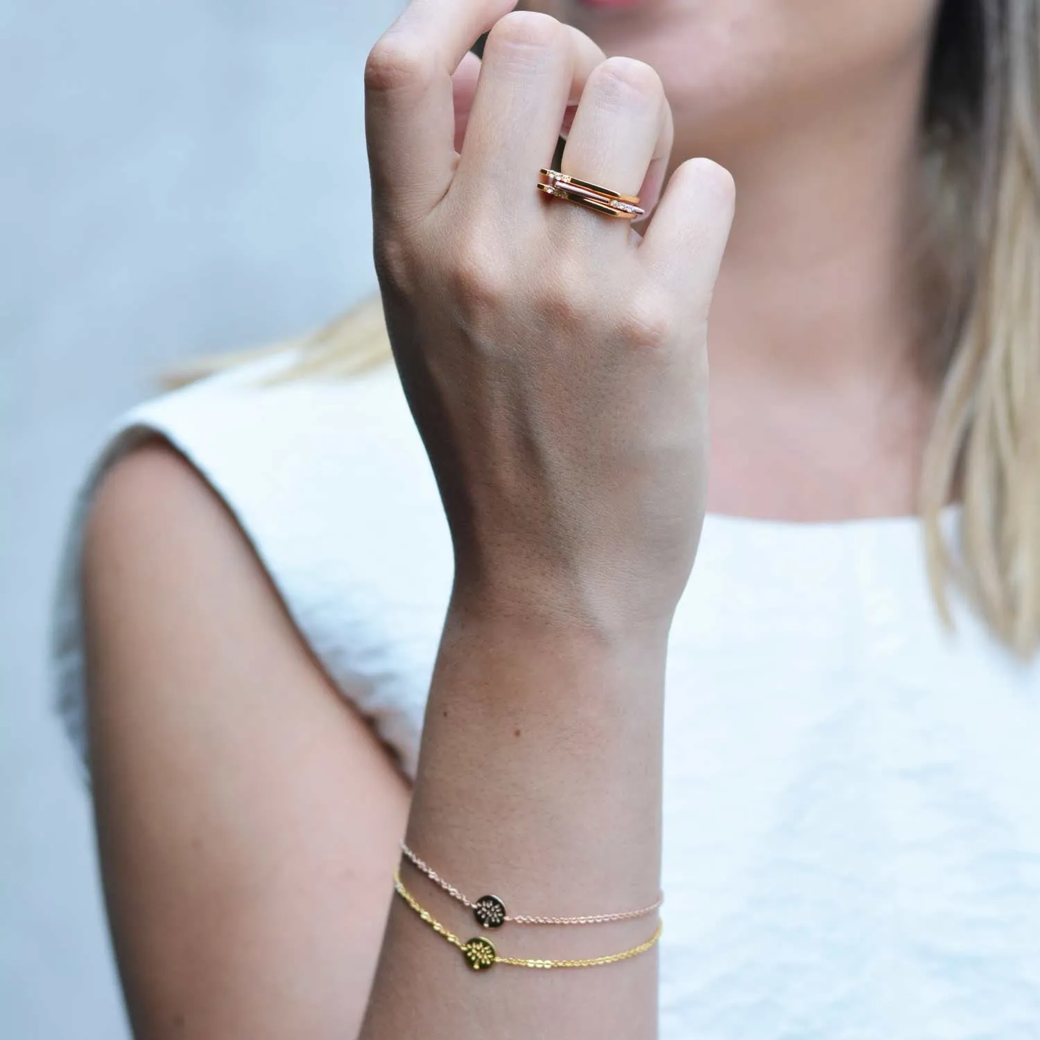 Rose Gold Minerva Bar Stacking Ring