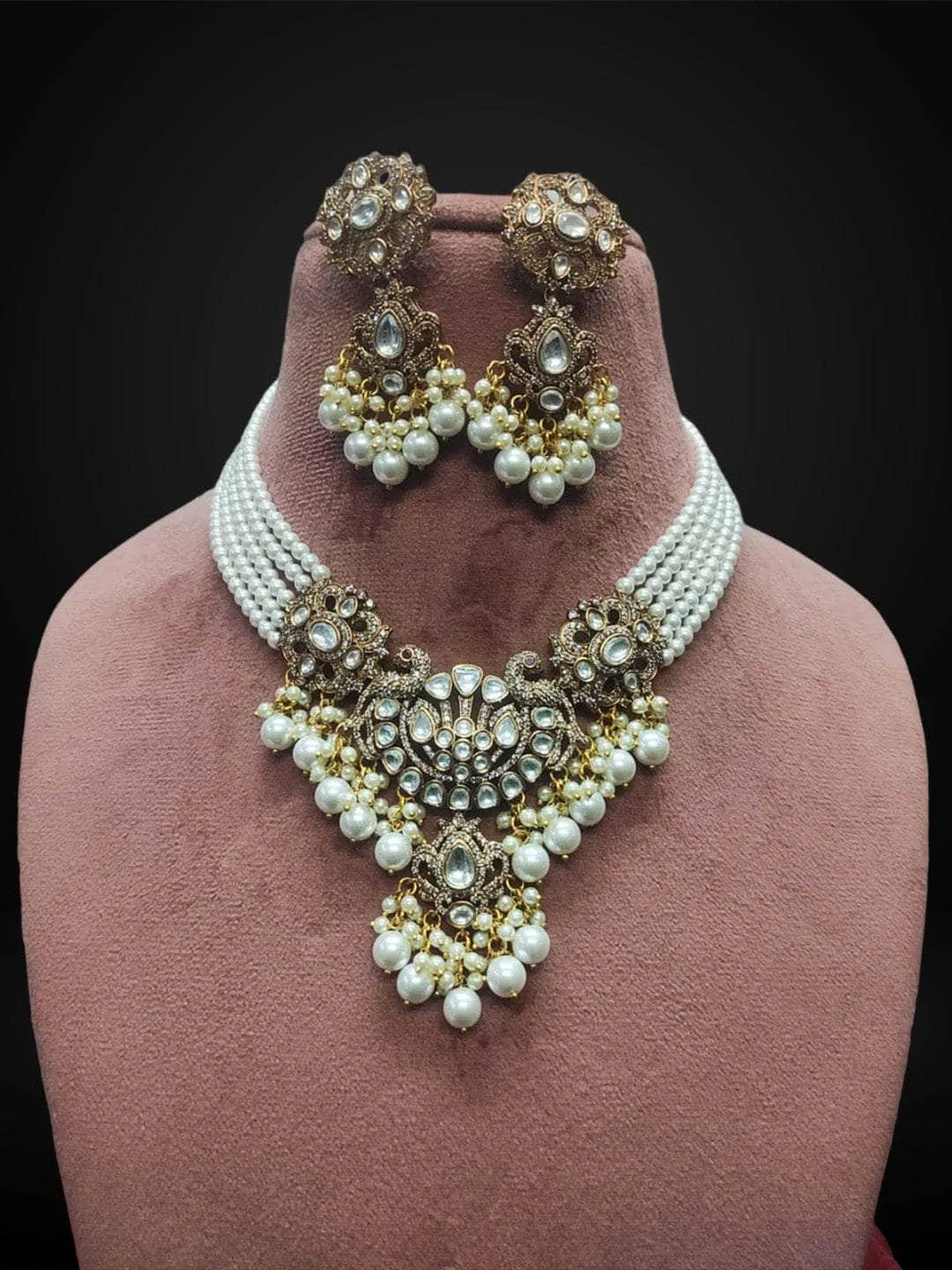 Royal Kundan Studded Beaded Necklace Set