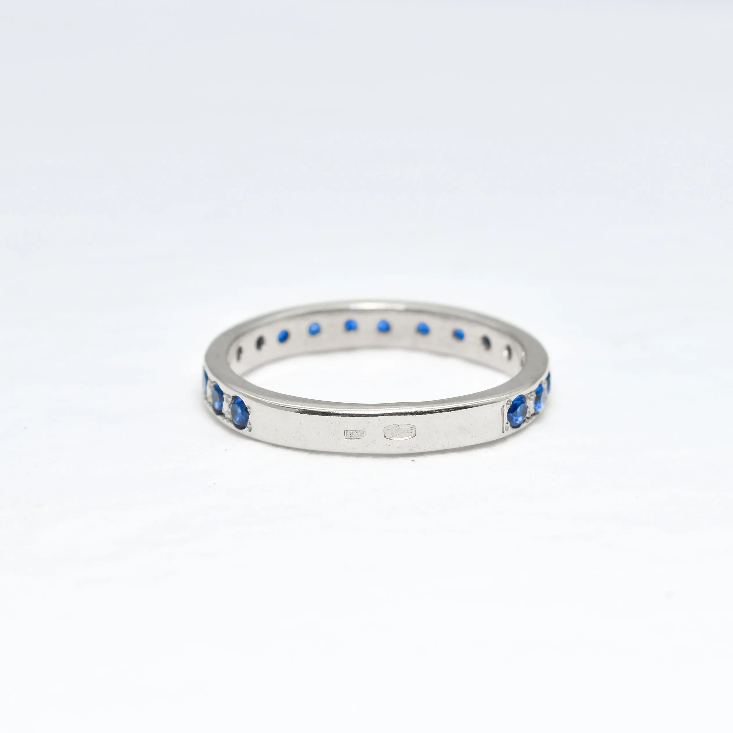 Sapphire Ring - Blue Eternity Band - Dainty Stackable Ring