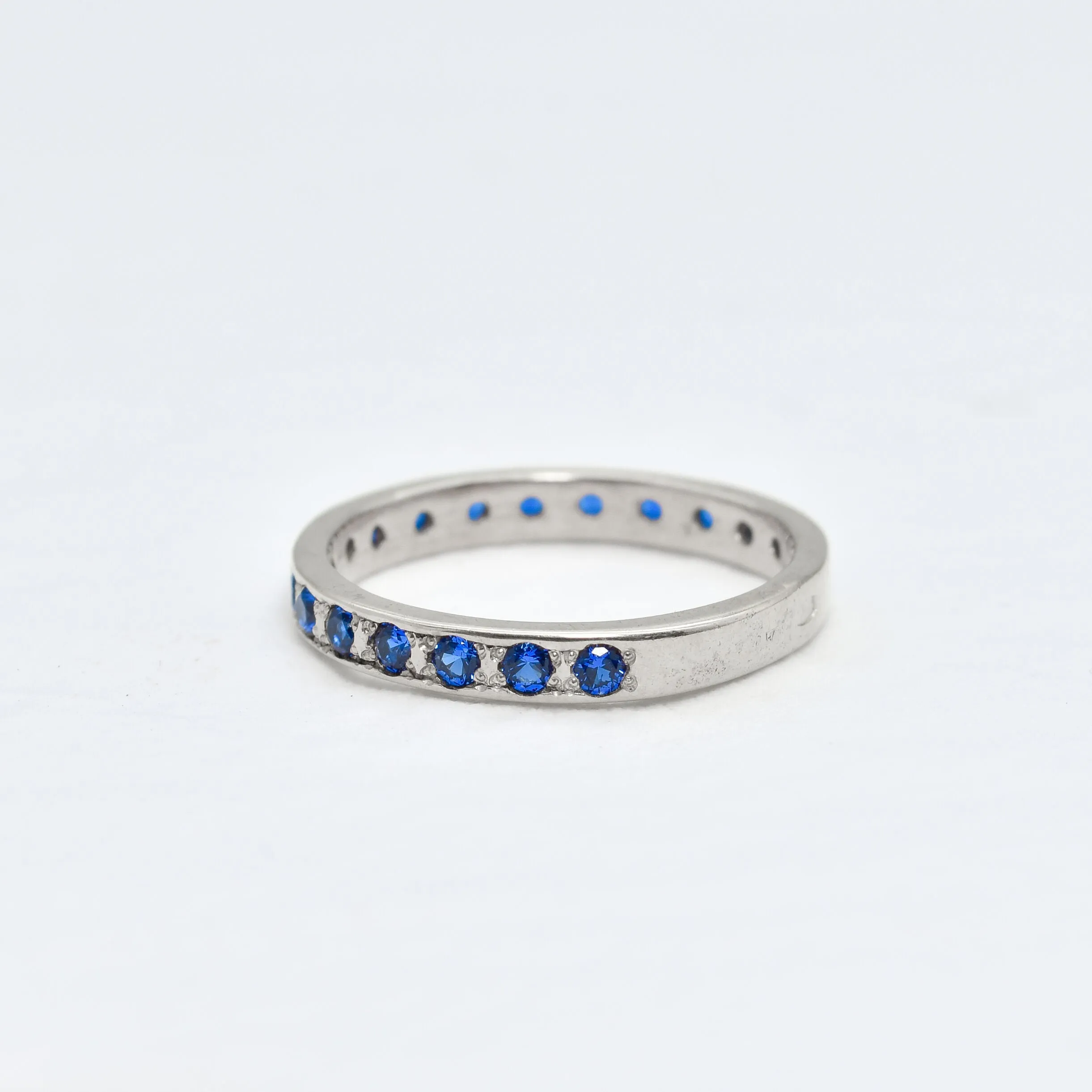 Sapphire Ring - Blue Eternity Band - Dainty Stackable Ring