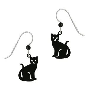 Sienna Sky Black Kitty Cat Pierced Earrings ~Made in Colorado~