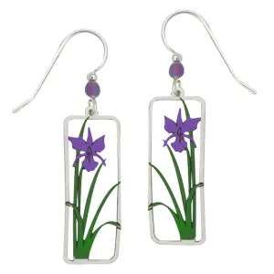 Sienna Sky Purple Iris Flower Pierced Earrings