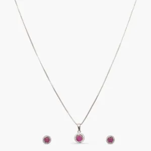 Simple Charm CZ Pendant Set