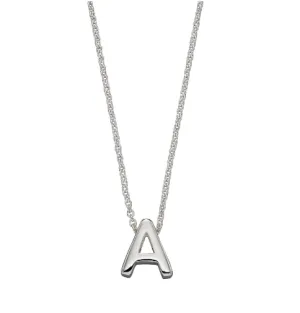 Simple Silver Initial Necklace (A-Z)