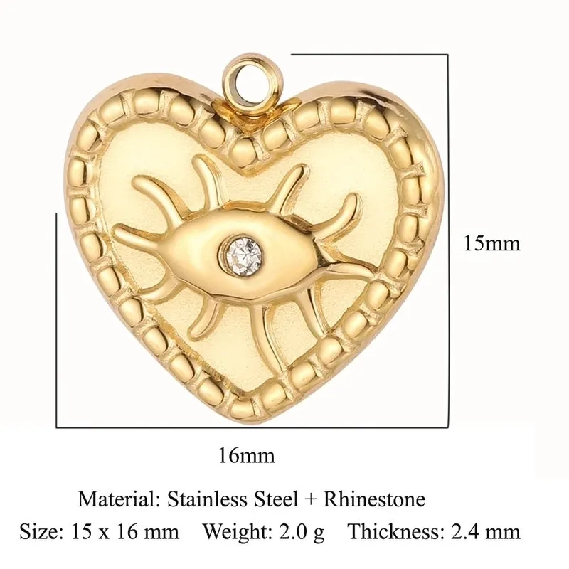 Simple Style Classic Style Heart Shape Shell Zircon Titanium Steel Wholesale Charms