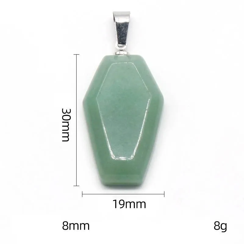 Simple Style Coffin Natural Stone Polishing Crystal Charms