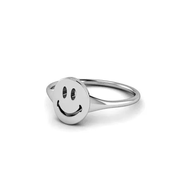 Sterling Silver Happy Face Ring