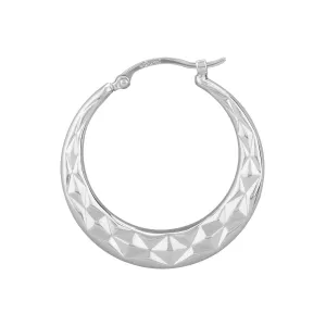 Sterling Silver Large Diameter Cut Hoop Earrings