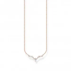 Sterling Silver Rose Gold Plated Ice Crystals Necklace KE2172-416-14-L45V