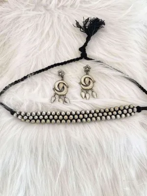 Tribal Silver Ball Necklace