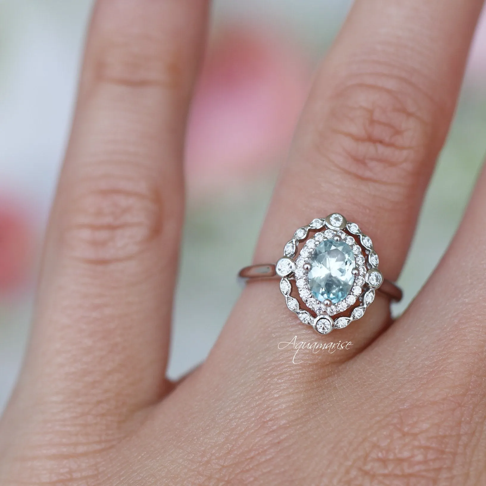 Valentina Aquamarine Ring- Sterling Silver