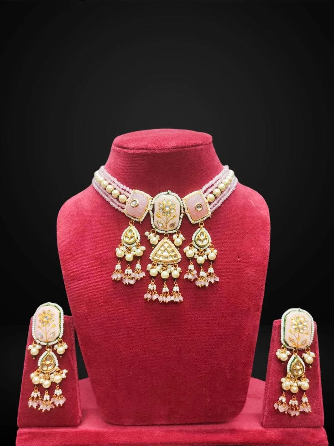 Victorian Kundan Beaded Choker Set