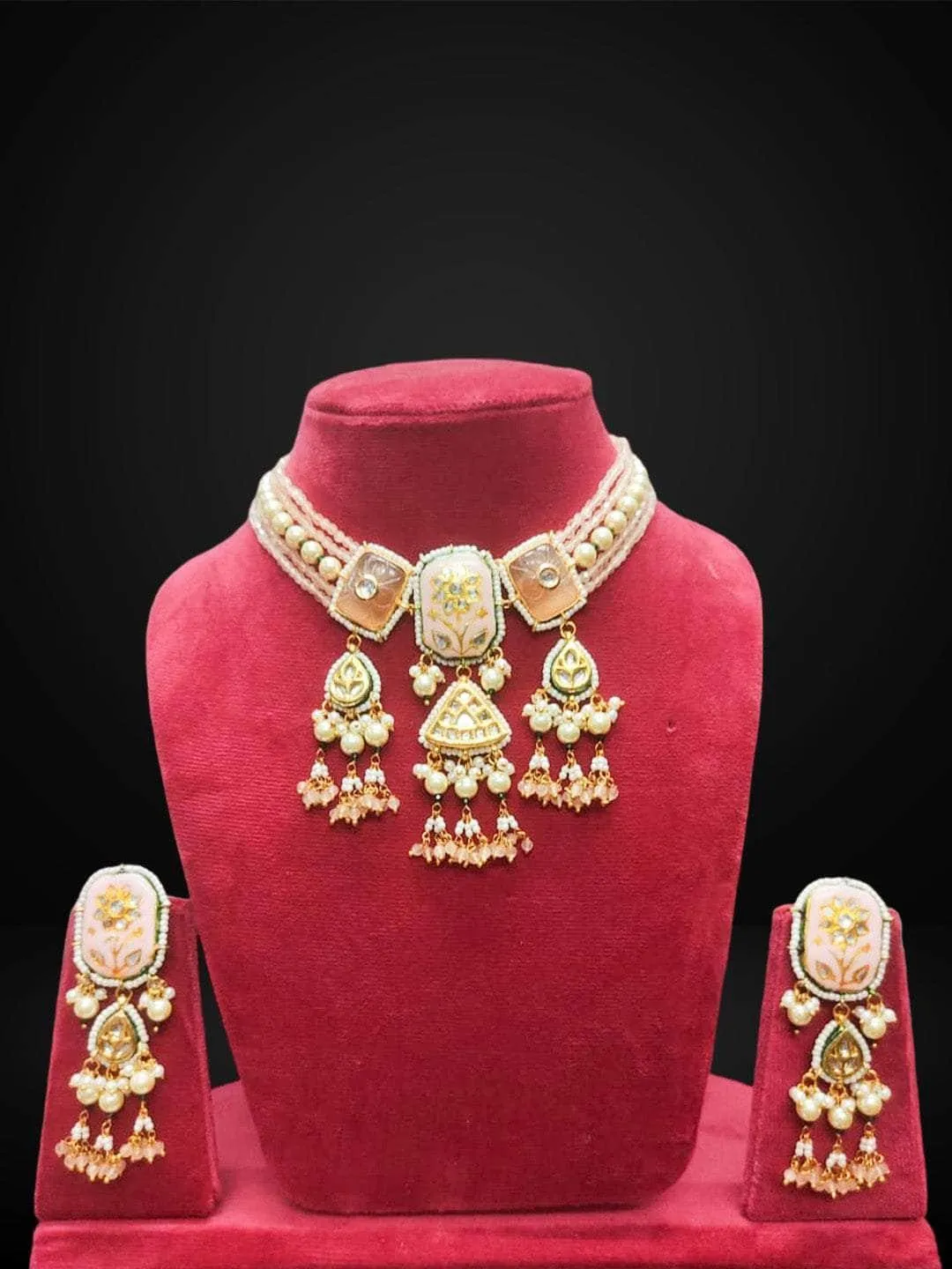 Victorian Kundan Beaded Choker Set