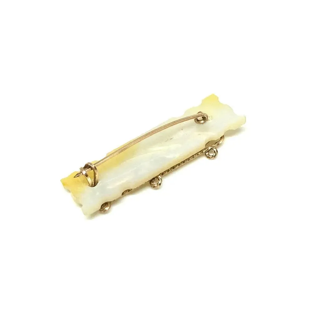 Vintage 1930's Rolled Gold Mother of Pearl 'Mother' Brooch Pin