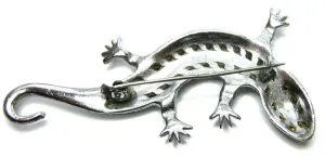 Vintage 1940s Green Lizard Brooch