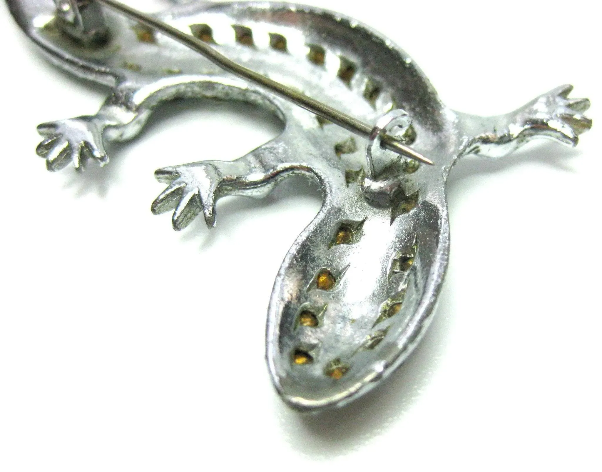 Vintage 1940s Green Lizard Brooch