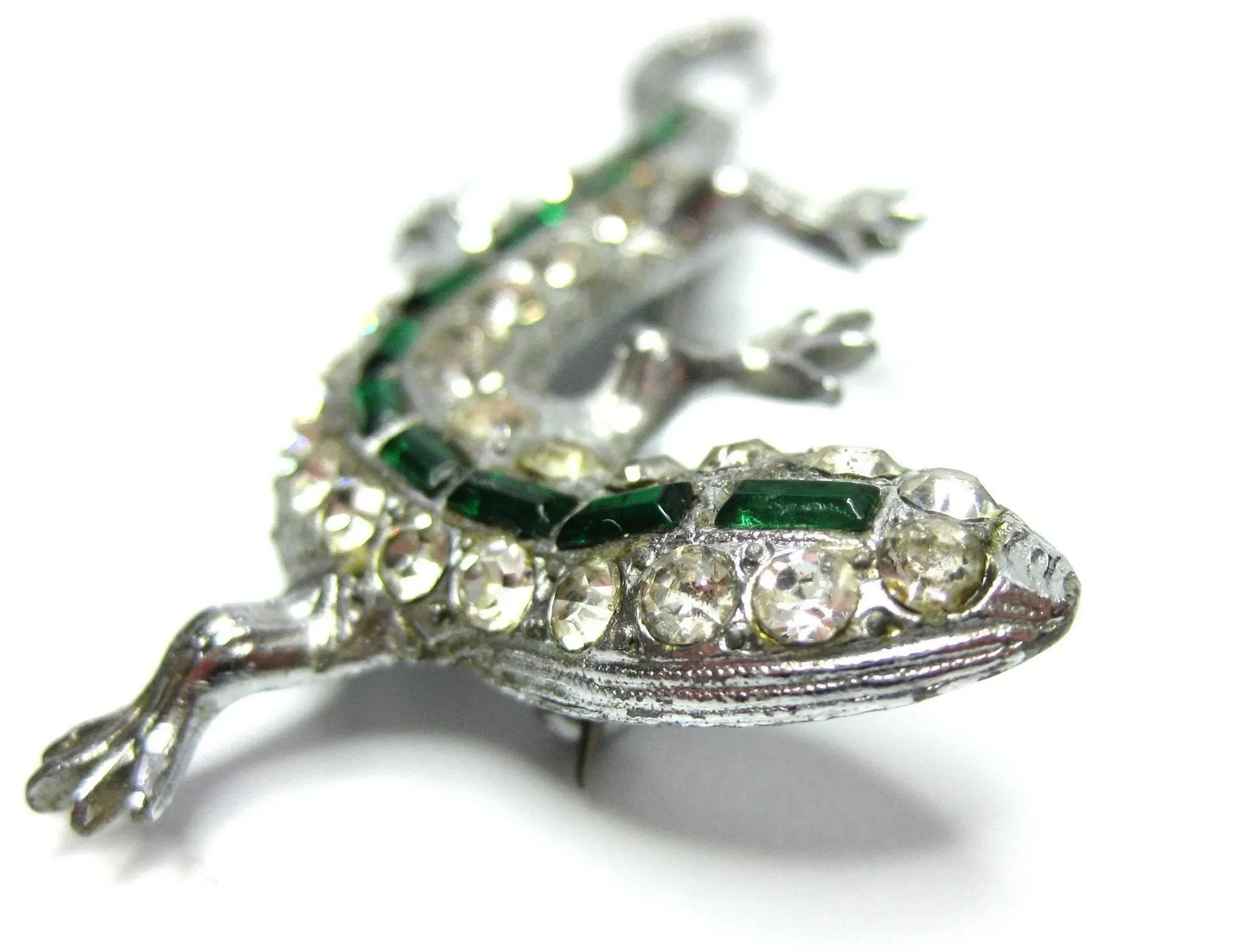 Vintage 1940s Green Lizard Brooch