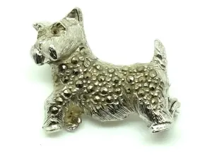 Vintage 1940s Marcasite Dog Brooch